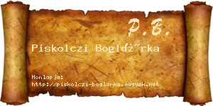 Piskolczi Boglárka névjegykártya